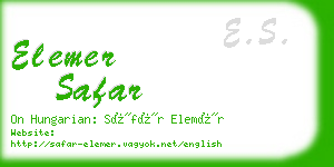 elemer safar business card